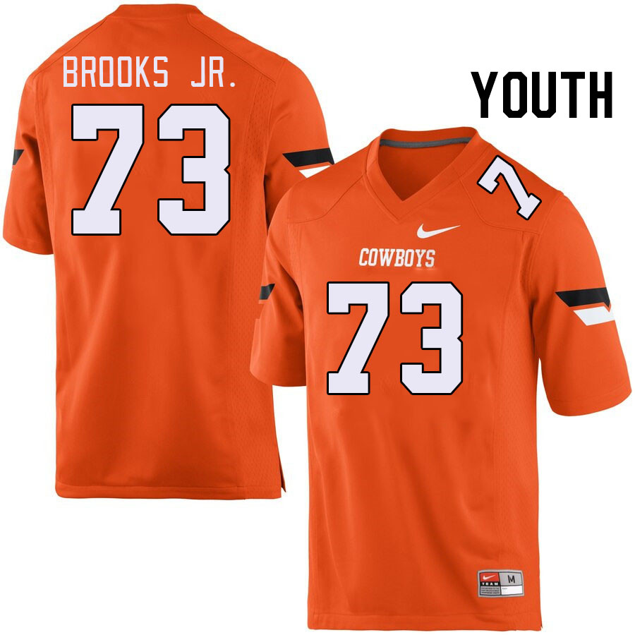 Youth #73 Jason Brooks Jr. Oklahoma State Cowboys College Football Jerseys Stitched-Orange - Click Image to Close
